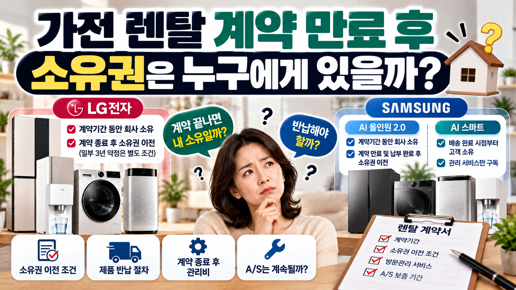 가전 렌탈 계약 만료 후 소유권｜반납·관리비·A/S 총정리